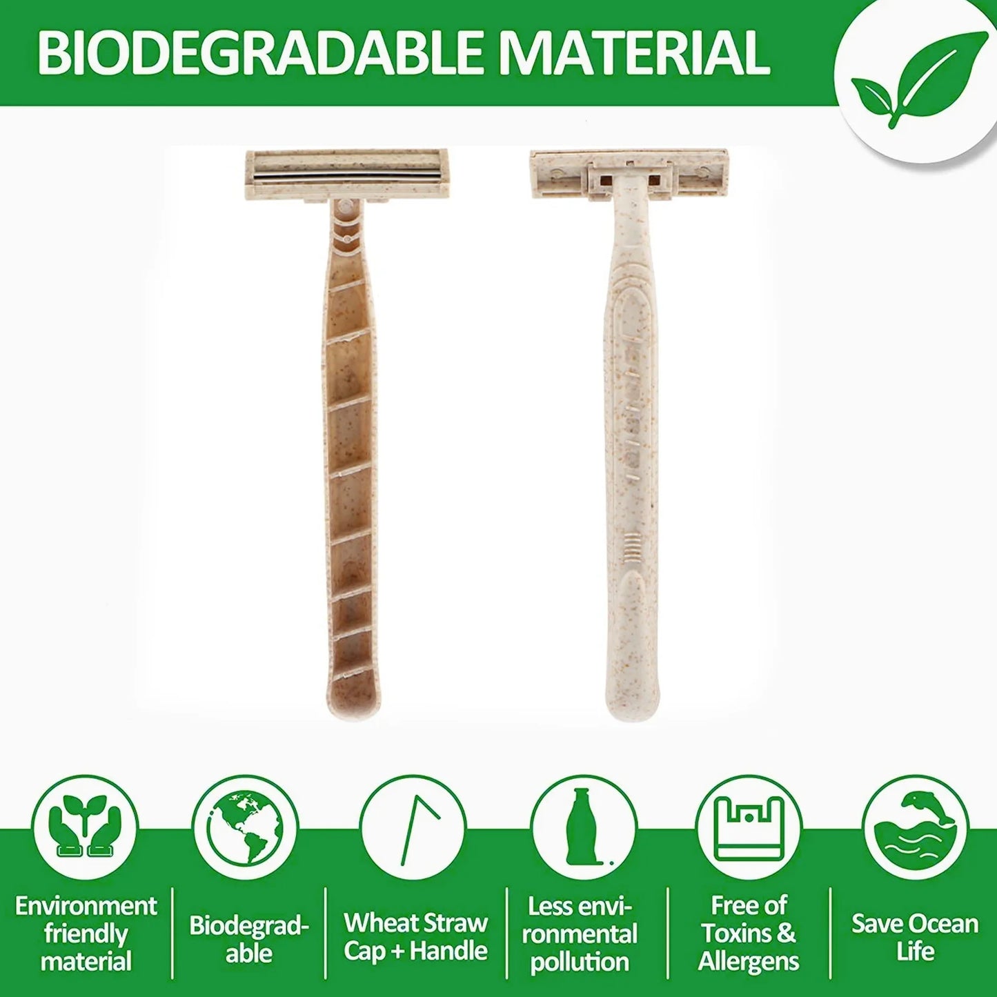 Eco-friendly Disposable Razors with Stainless Steel Blade