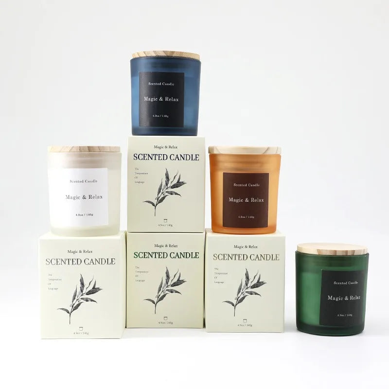 Multicolour Frosted Cup Soy Wax Aromatherapy Candle